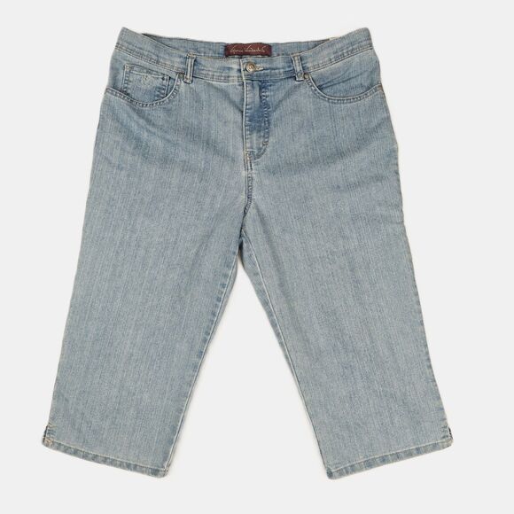 Gloria Vanderbilt Amanda High Rise Straight Leg Studded Capri Jeans Size 12P Y2K - Picture 1 of 11